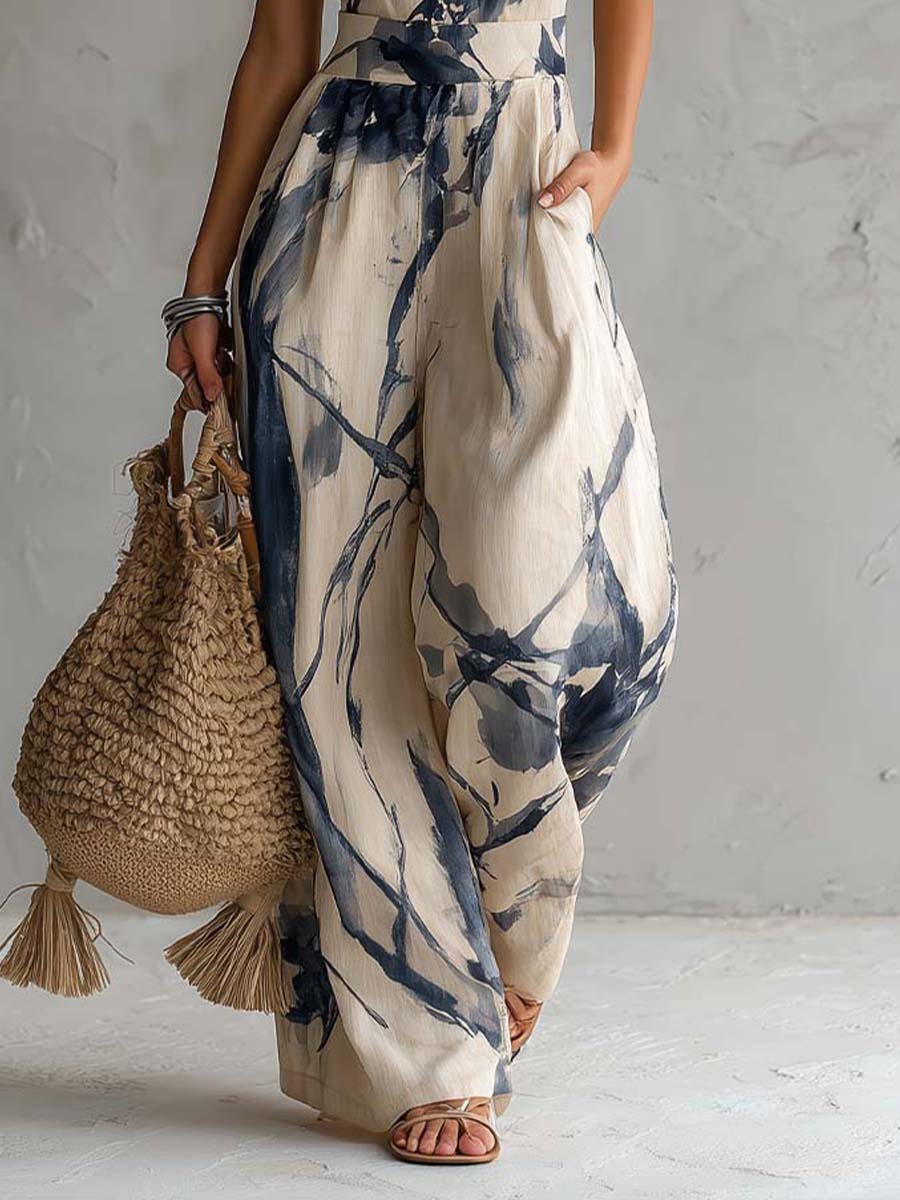 Ilaria, Combinaison imprimée à jambes larges, vue 5