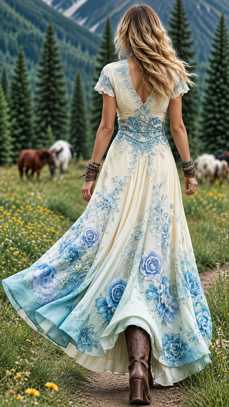 VIOLETA | Robe longue fleurie d’inspiration bohème