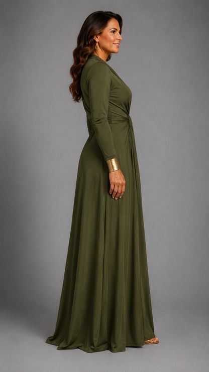 VIMMER | Robe longue drapée à décolleté en V