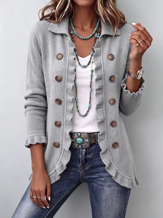 ELOÏSA | Veste en maille gris chiné