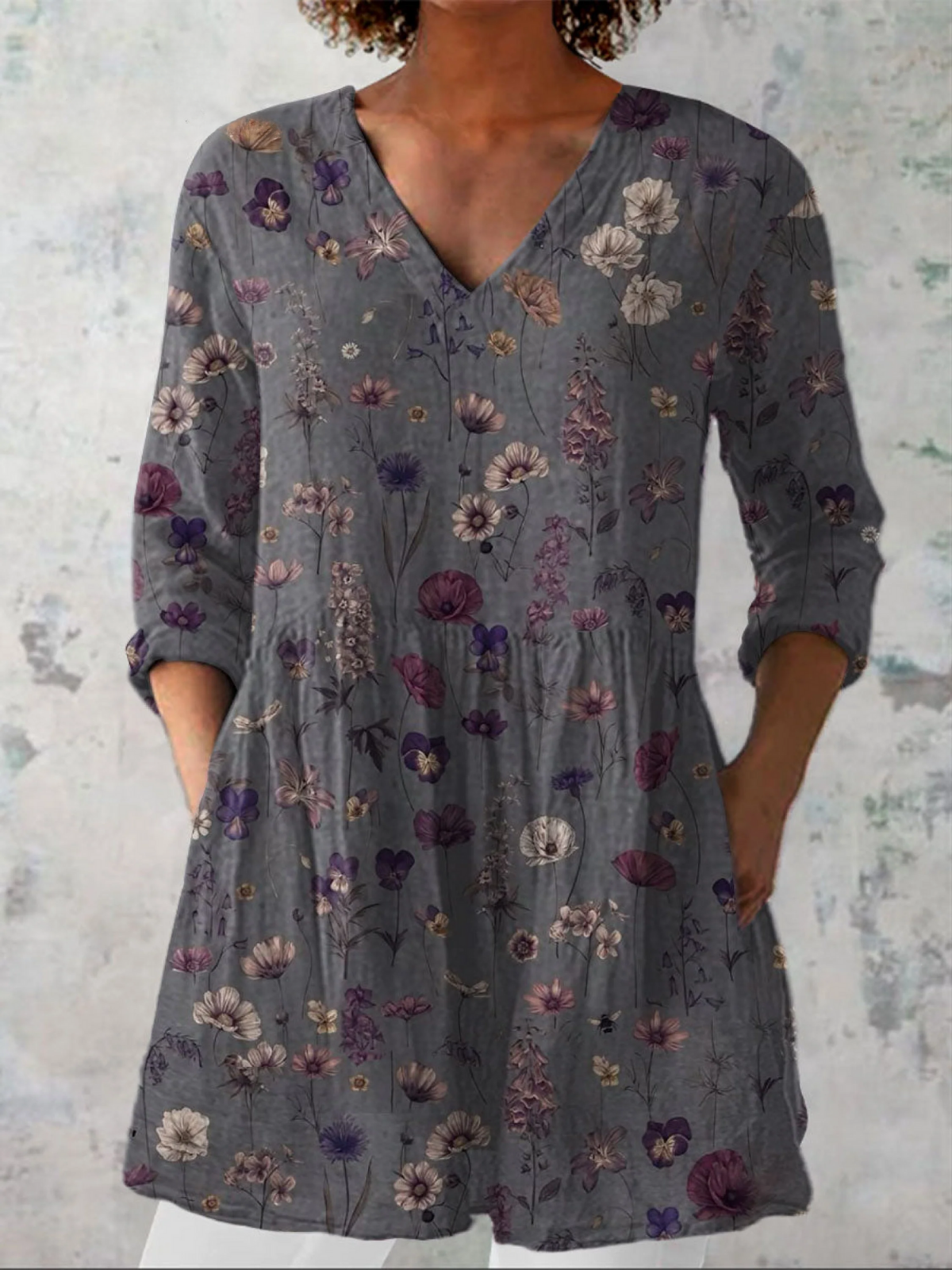 Audrey | Blouse à manches longues et col en V – mode femme