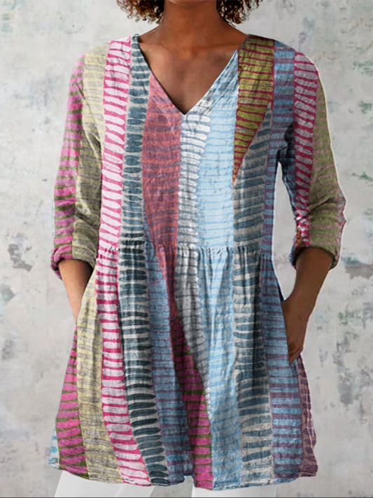 Anais | Blouse longue à col en V – mode femme