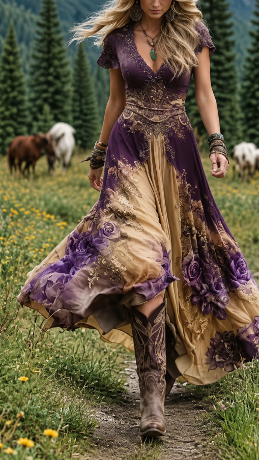 VIOLETA | Robe longue fleurie d’inspiration bohème