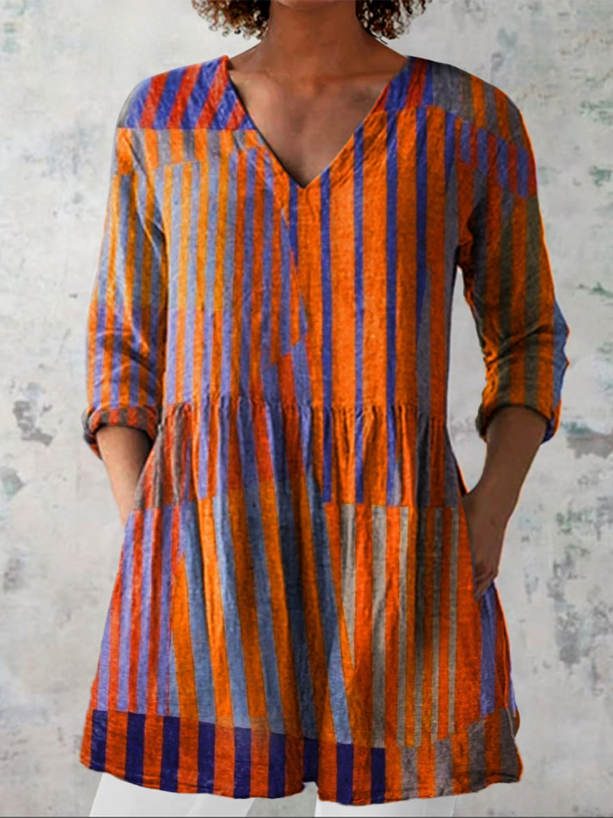 Nadia | Blouse longue à col en V – mode femme