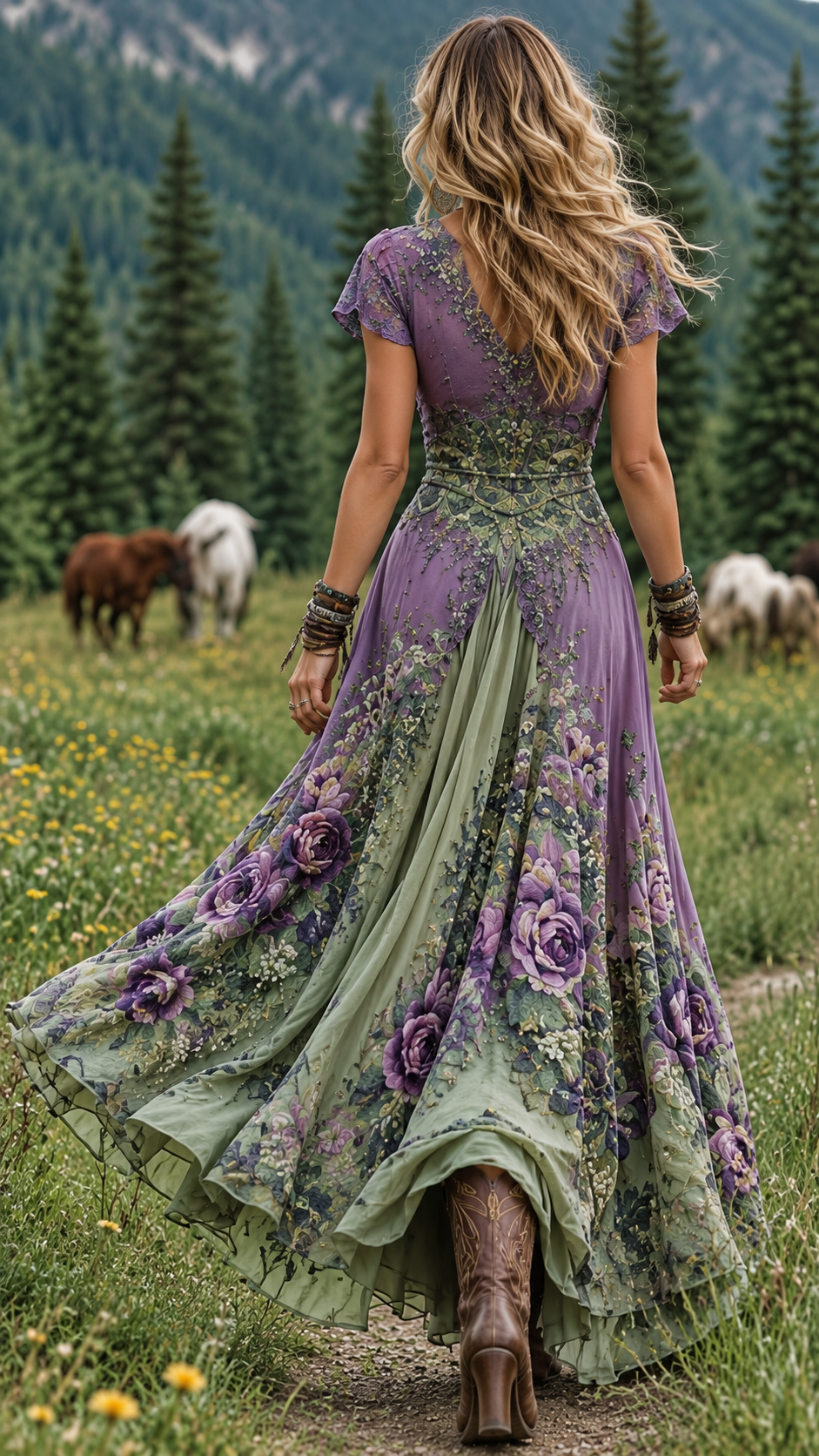 VIOLETA | Robe longue fleurie d’inspiration bohème