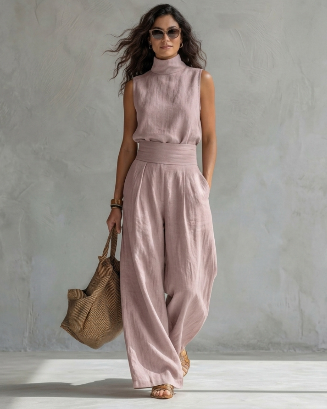 María | Ensemble élégant avec pantalon large et haut
