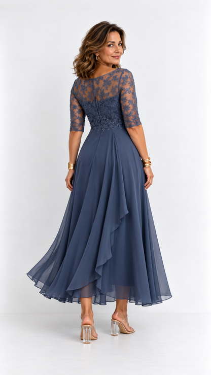 RHONDA | Robe midi élégante en dentelle