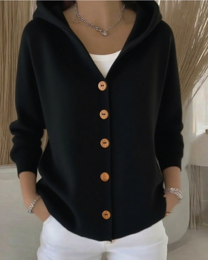 ZOÉ | Cardigan en maille à capuche