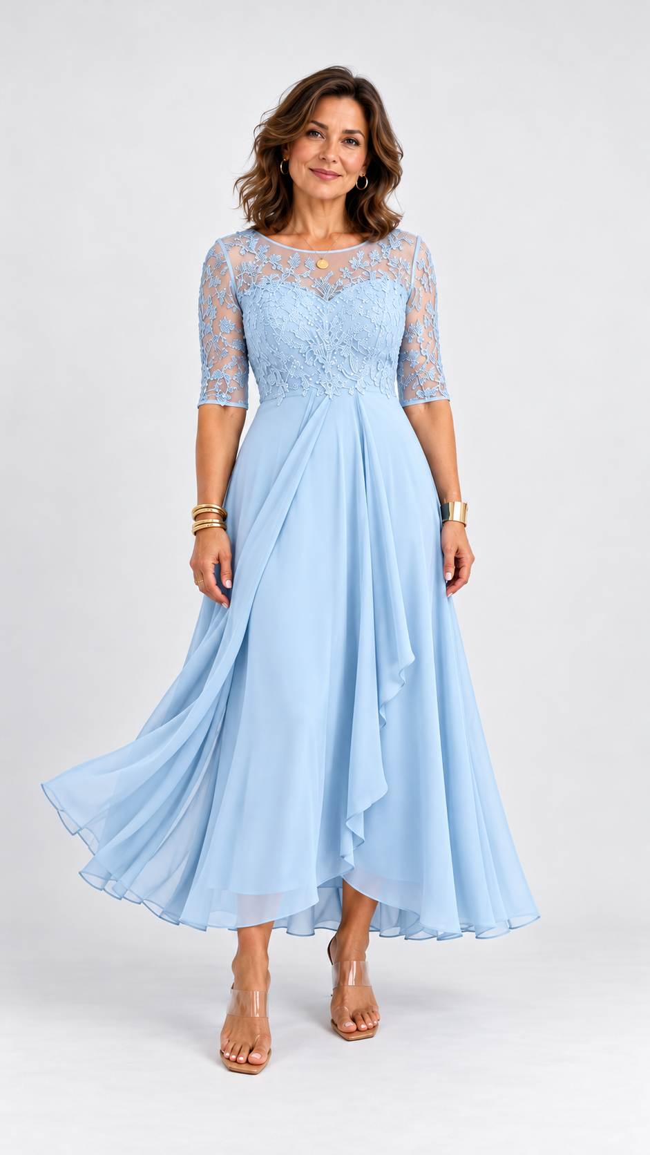 RHONDA | Robe midi élégante en dentelle