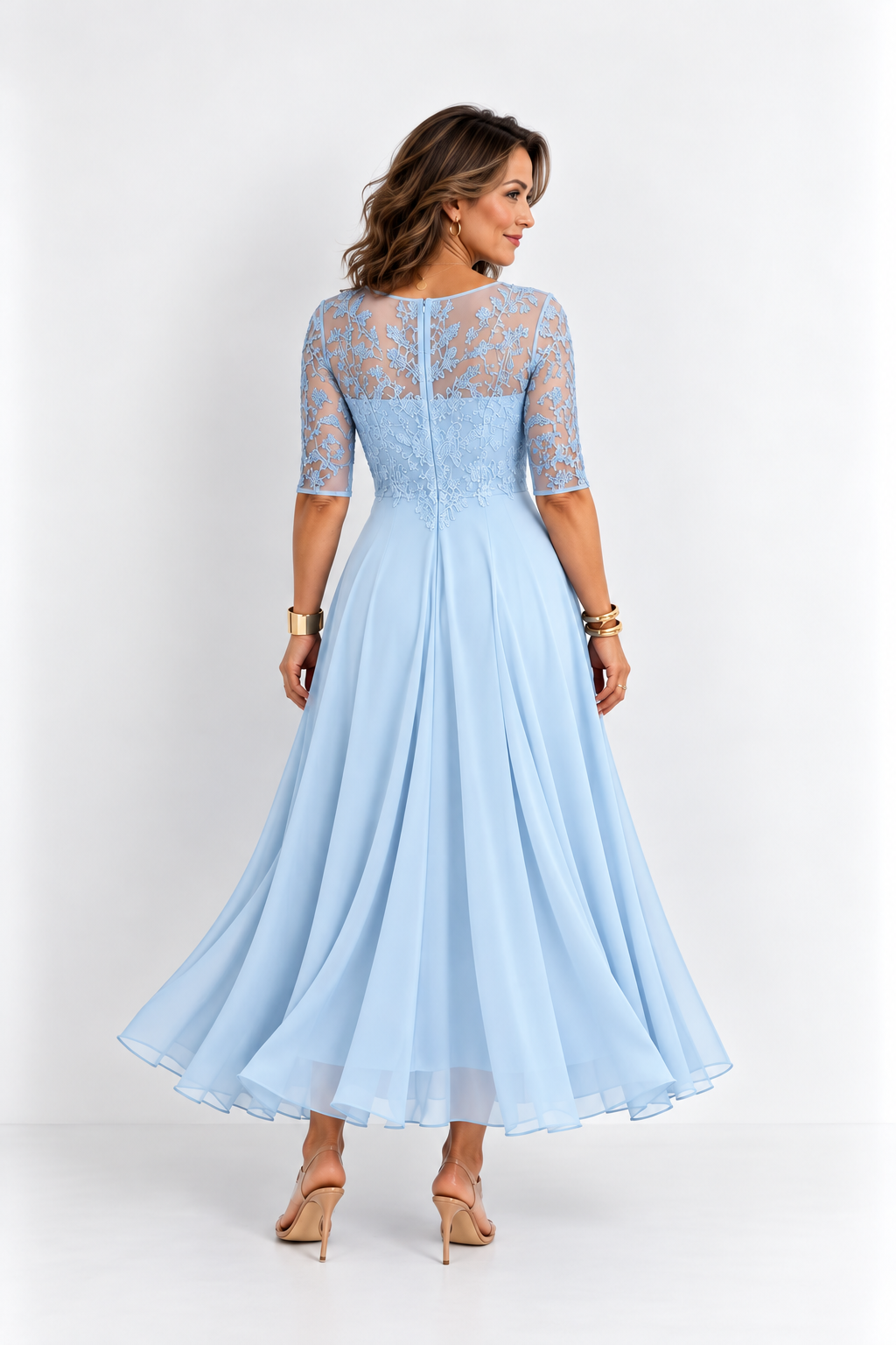RHONDA | Robe midi élégante en dentelle