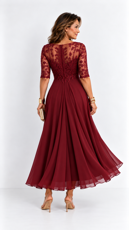 RHONDA | Robe midi élégante en dentelle