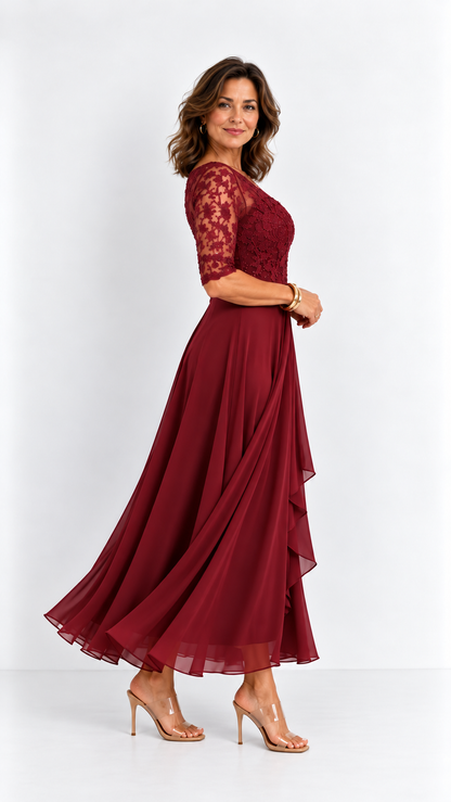 RHONDA | Robe midi élégante en dentelle