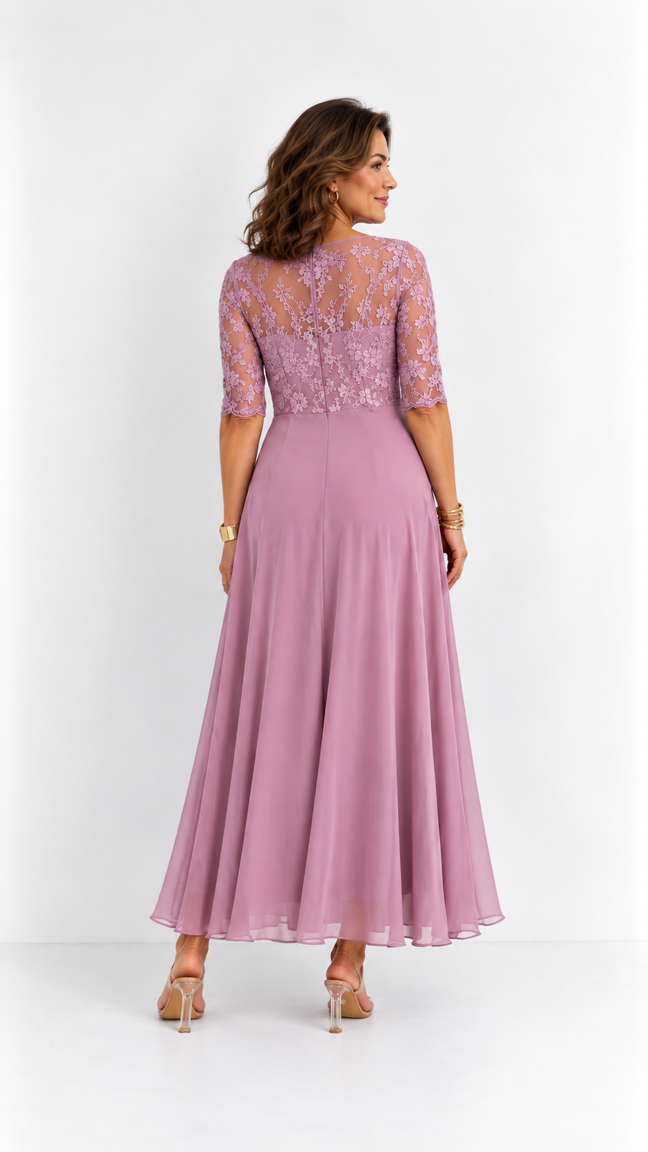 RHONDA | Robe midi élégante en dentelle