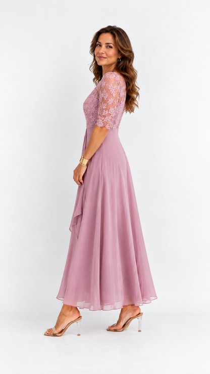 RHONDA | Robe midi élégante en dentelle
