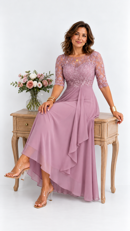 RHONDA | Robe midi élégante en dentelle