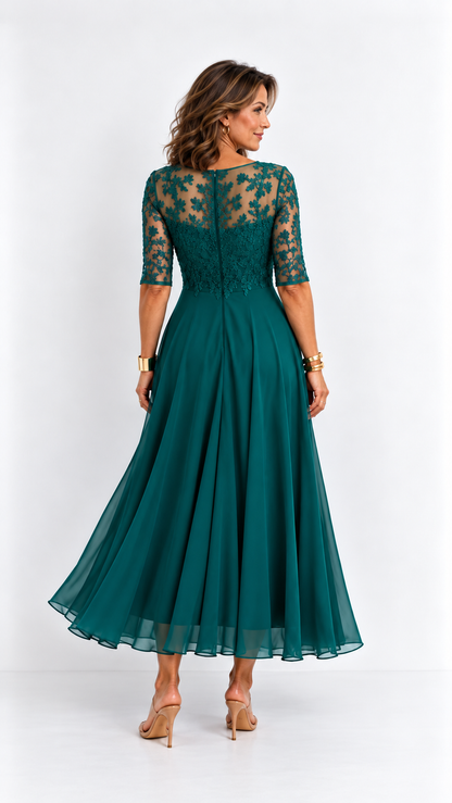 RHONDA | Robe midi élégante en dentelle