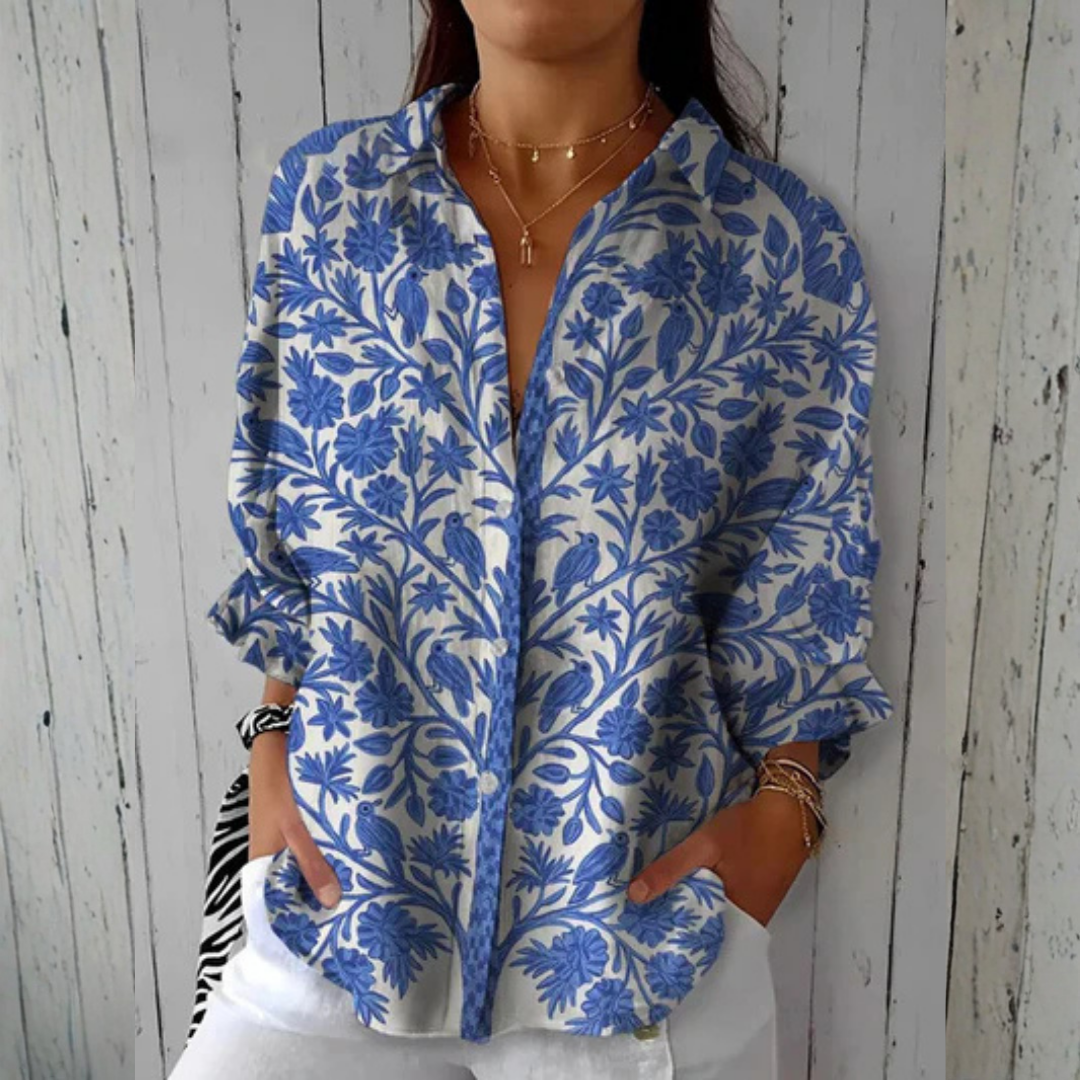 Isabelle™ | Blouse Jardin Bleu – mode femme
