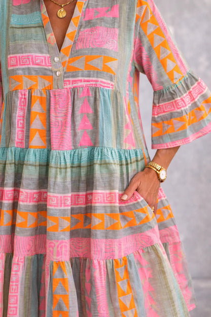 Lucy | Robe midi fluide à motif