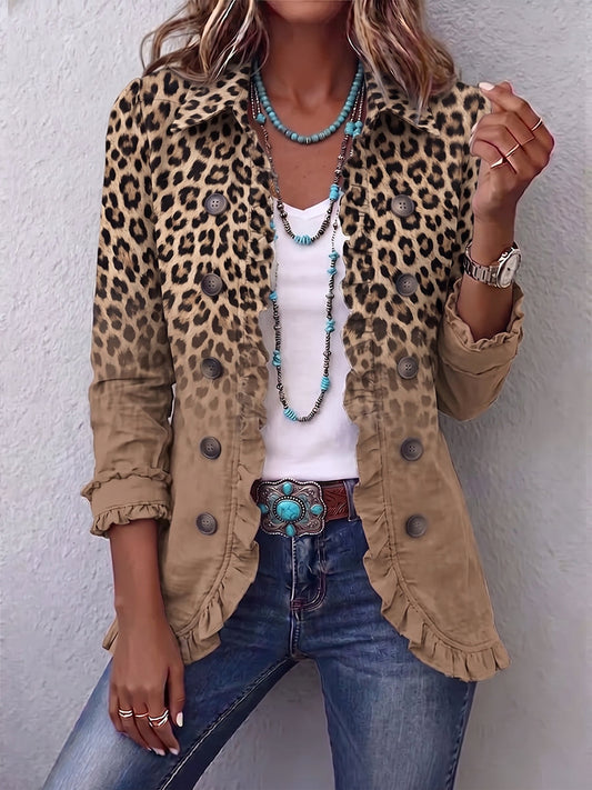 ANGÈLES | Veste léopard caramel