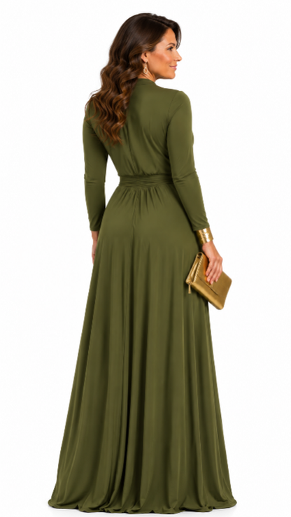 VIMMER | Robe longue drapée à décolleté en V